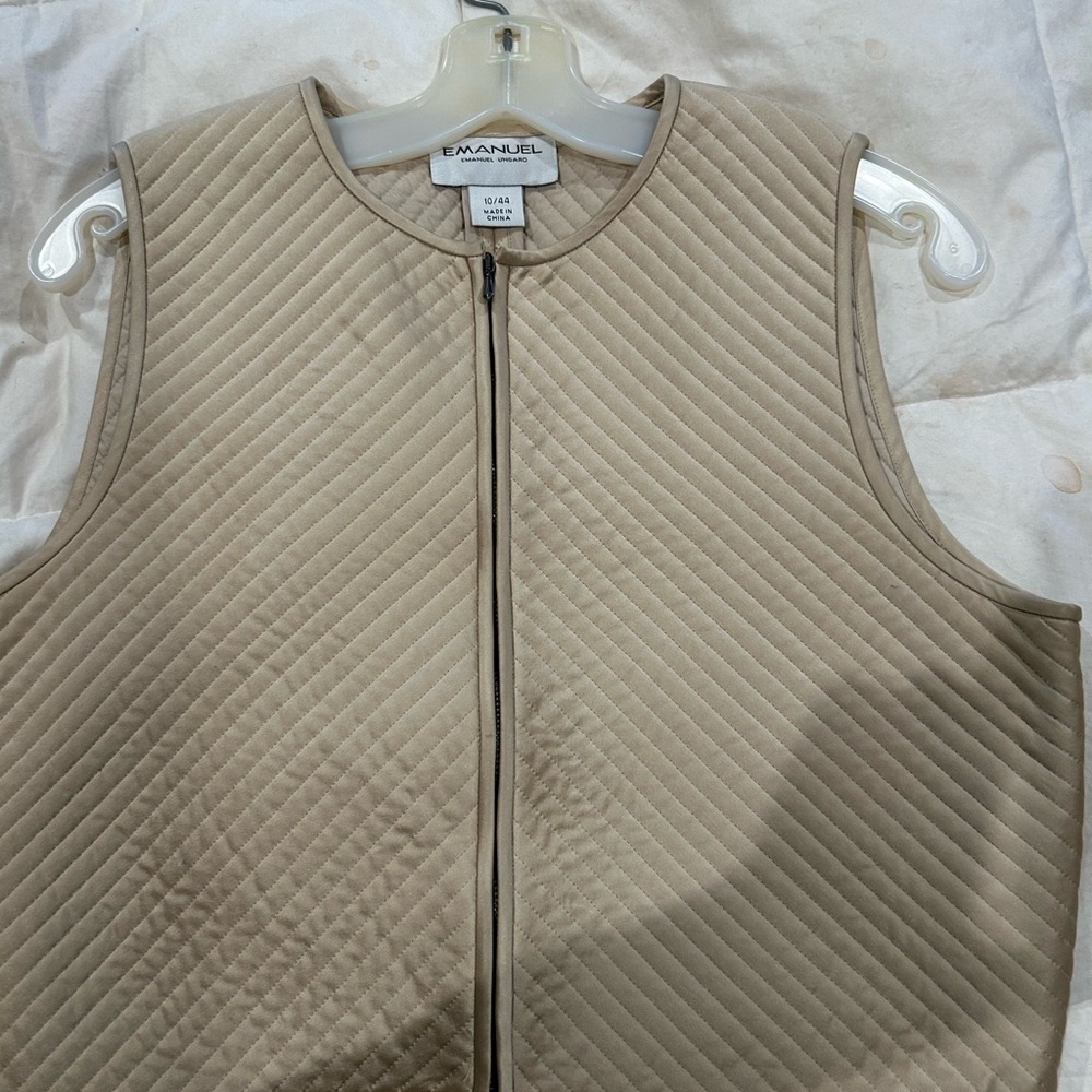 Emanuel Ungaro matte gold quilted vest